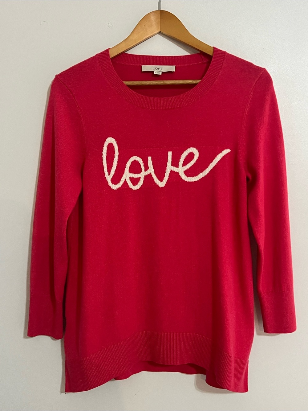 LOFT Bright Pink Love Knit Top